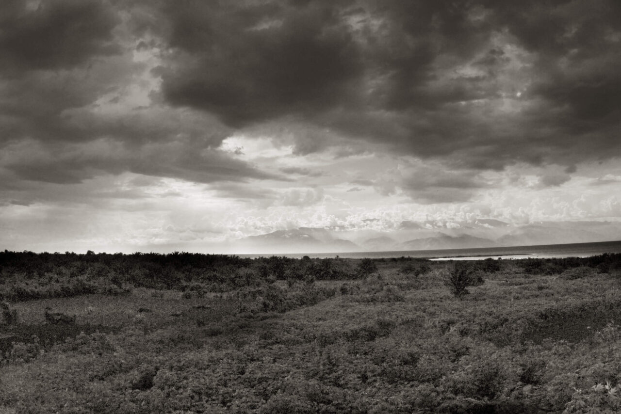 Burundian landcscape in black and white